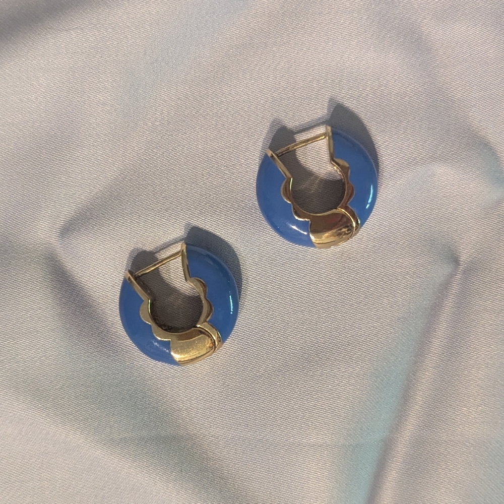 Mignonne Gavigan Blue and Gold Crescent Earrings